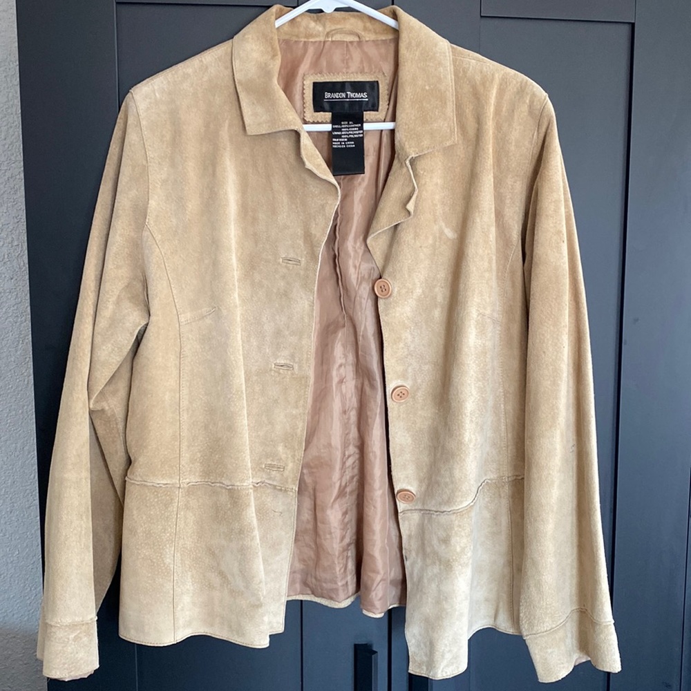 Brandon Thomas tan suede jacket XL